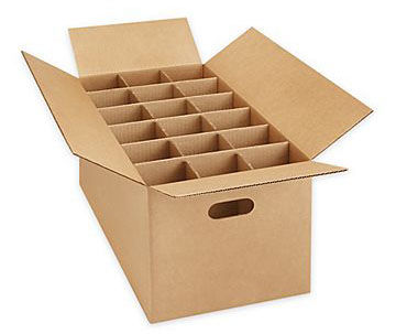Carton box with internal partitions
