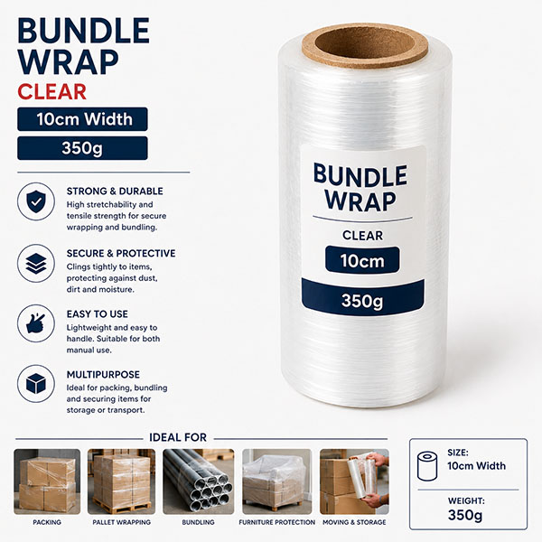 SW-10 clear 10cm bundle wrap