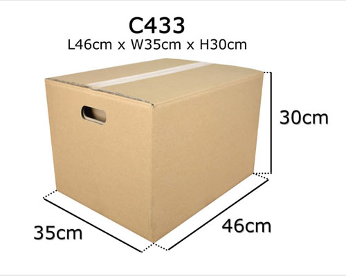 C433 double wall carton box, 46 × 35 × 30cm