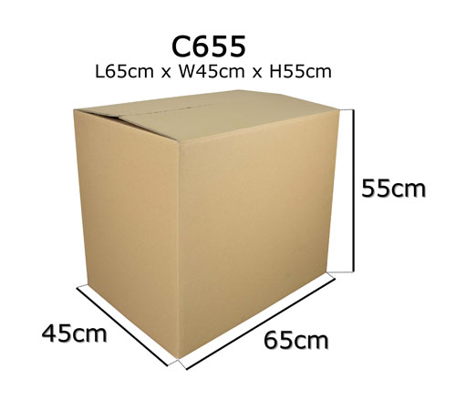 C655 double wall carton box, 65 × 45 × 55cm